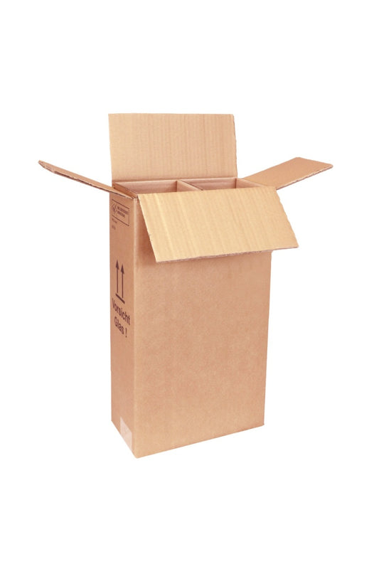 Flaschenversandkarton für 2 Flaschen (Wein) inkl. Einlage I UPS + DHL zertifiziert (SB)