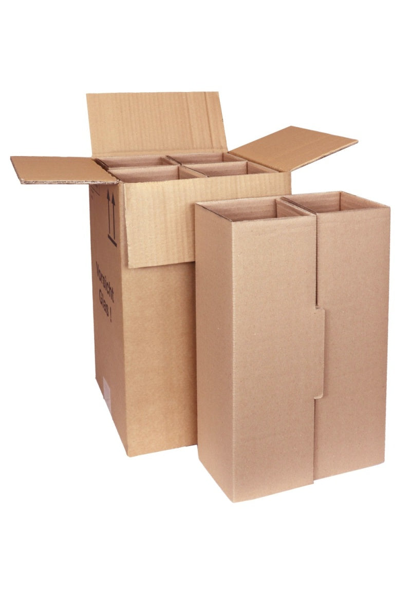 Flaschenversandkarton für 4 Flaschen (Wein) inkl. Einlage I UPS + DHL zertifiziert (SB)