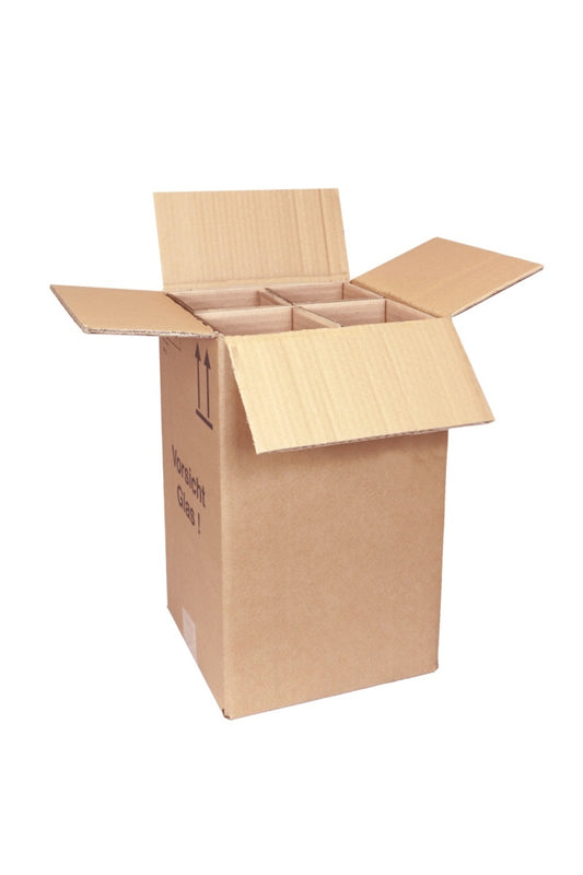 Flaschenversandkarton für 4 Flaschen (Wein) inkl. Einlage I UPS + DHL zertifiziert (SB)