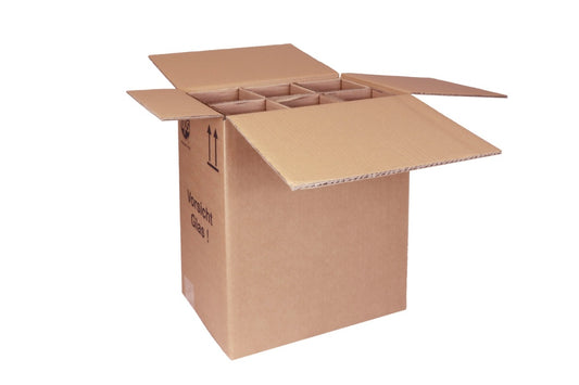Flaschenversandkarton für 6 Flaschen (Wein) inkl. Einlage I UPS + DHL zertifiziert (SB)