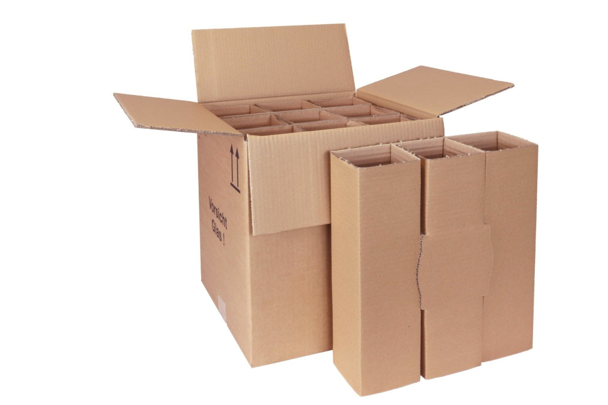 Flaschenversandkarton für 9 Flaschen (Wein) inkl. Einlage I UPS + DHL zertifiziert (SB)