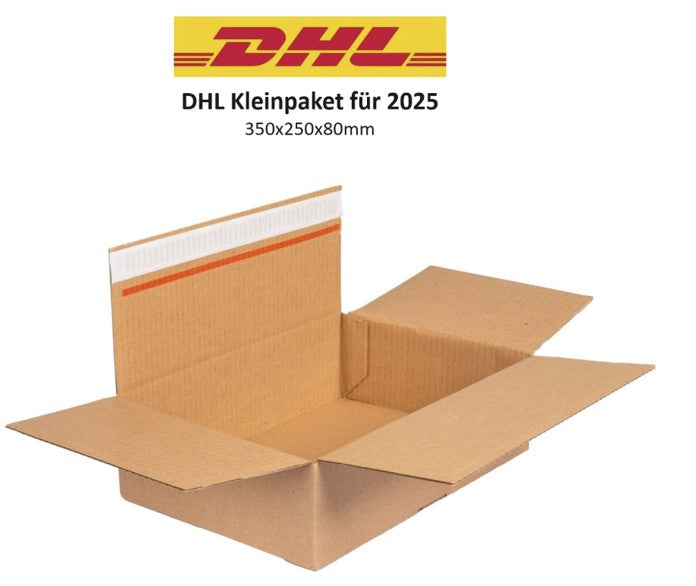 DHL Kleinpaket als Automatikbodenkarton 350 x 250 x 80 mm (Außenmaße)