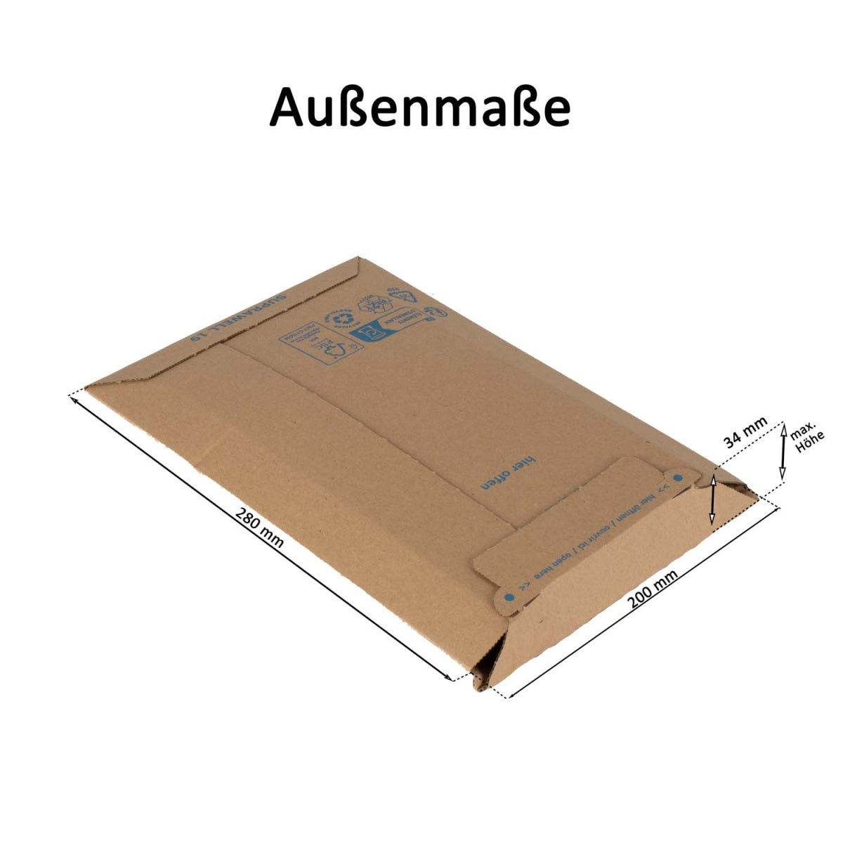 Versandtasche aus Wellpappe 200x280mm * Suprawell * SW19