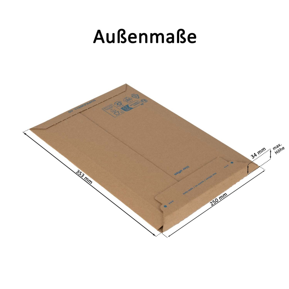 Versandtasche aus Wellpappe 250x353mm * Suprawell * SW40