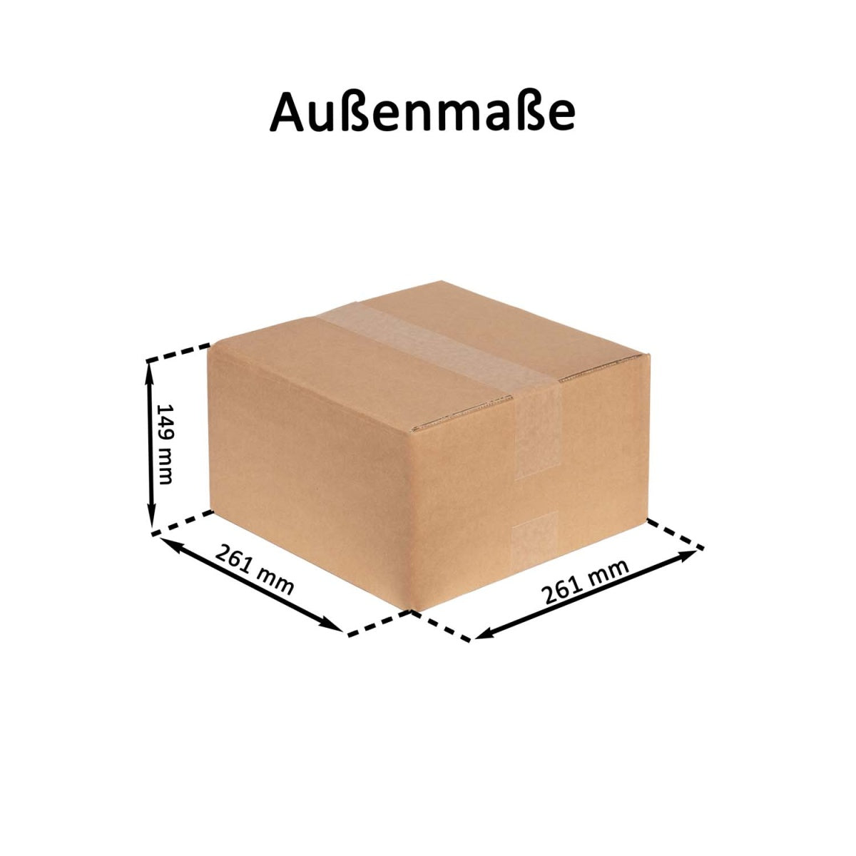 Faltkarton 1-Wellig 255x255x140mm