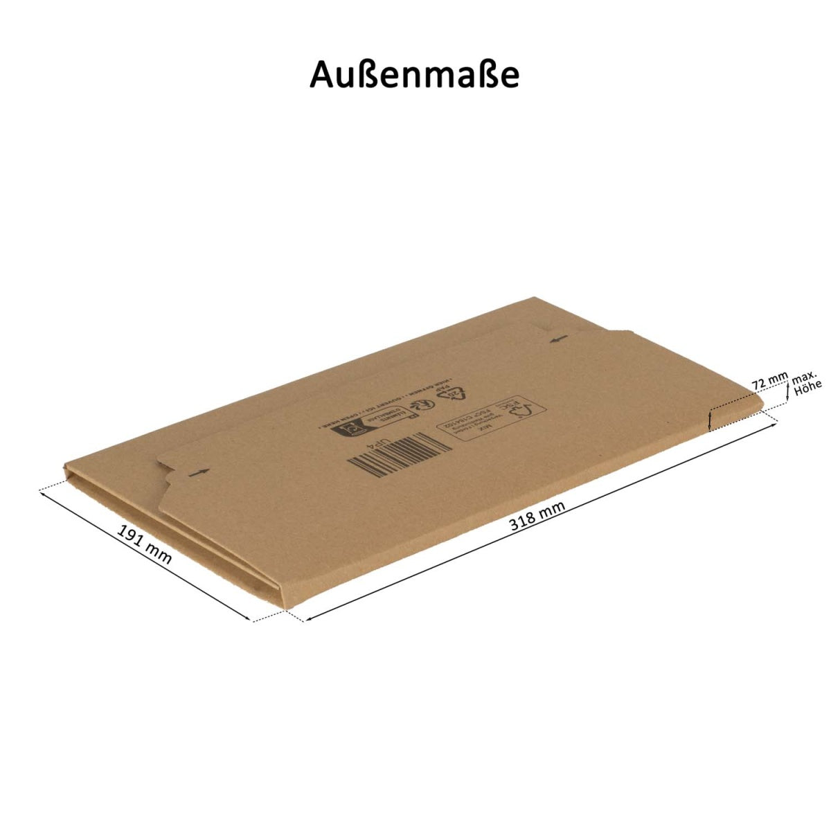 Universalverpackung / Buchverpackung 270x185x20-60mm - DIN B5